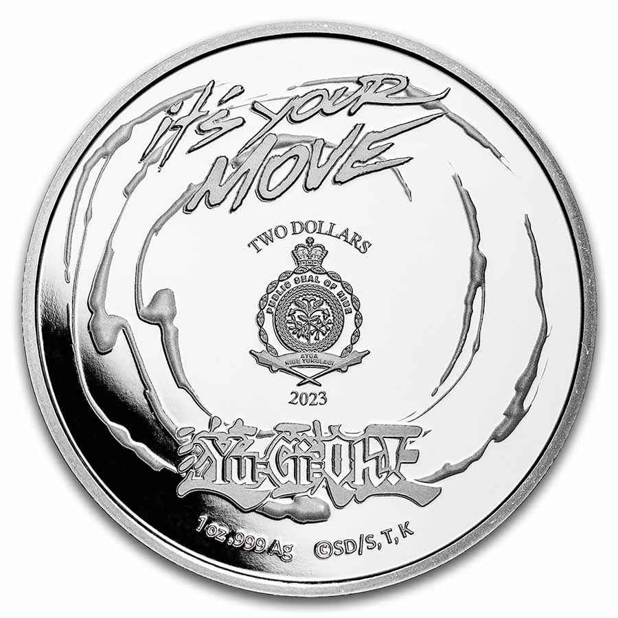 2023 Niue 1 oz Silver $2 Yu-Gi-Oh! Game Flip Coin 25th Anniv